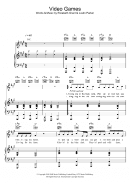 Video Games (Piano, Vocal & Guitar Chords) - Print Sheet Music Now